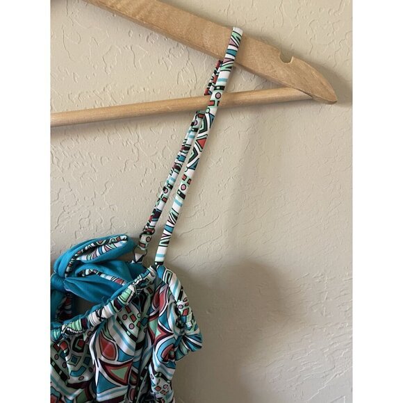 Becca Mosaic Print One-Piece Cutout Front Swimsuit Size Medium MSRP $138 - Picture 10 of 11